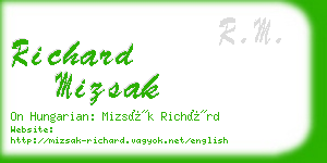 richard mizsak business card